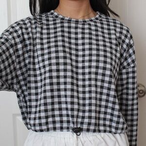 Black and White Checkered Women's Top